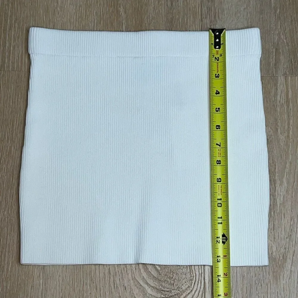 REVOLVE x Victor Glemaud White Ribbed Bodycon Mini Skirt, Women’s Small NWT